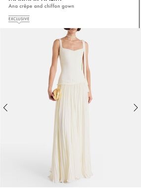 Marmar Halim, Ana Crêpe and Chiffon Gown - Ivory
